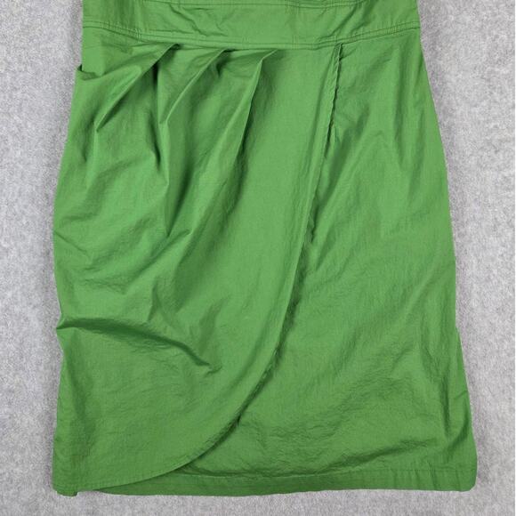 eShakti Dress Size 1X 16W Green Scallop Neck Cap Sleeves Side Zipper Pockets - Picture 7 of 16